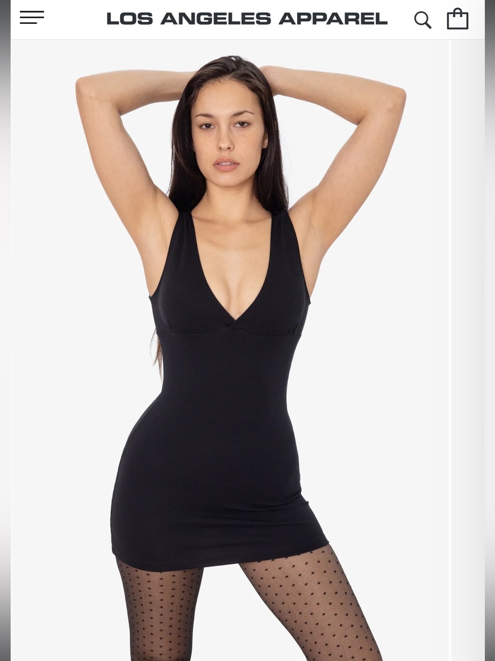 Los Angeles Apparel Sleeveless Crossfront V-Neck Tank Dress